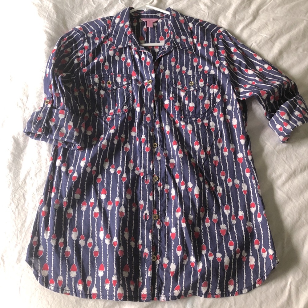 Lilly Pulitzer Nautical Blue Button Down